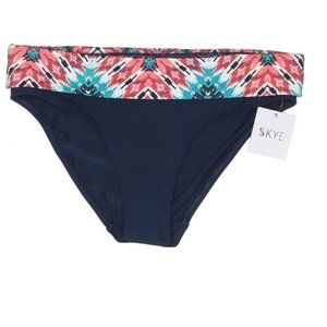 Skye Mid-Waist Fold Over Morelos Swim Bikini Bottom Size women's Small